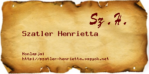 Szatler Henrietta névjegykártya